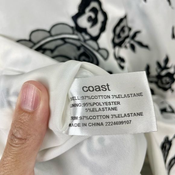 NWT Coast UK White and Black Floral Sheath Dress UK 8/ US 4 - Picture 6 of 7
